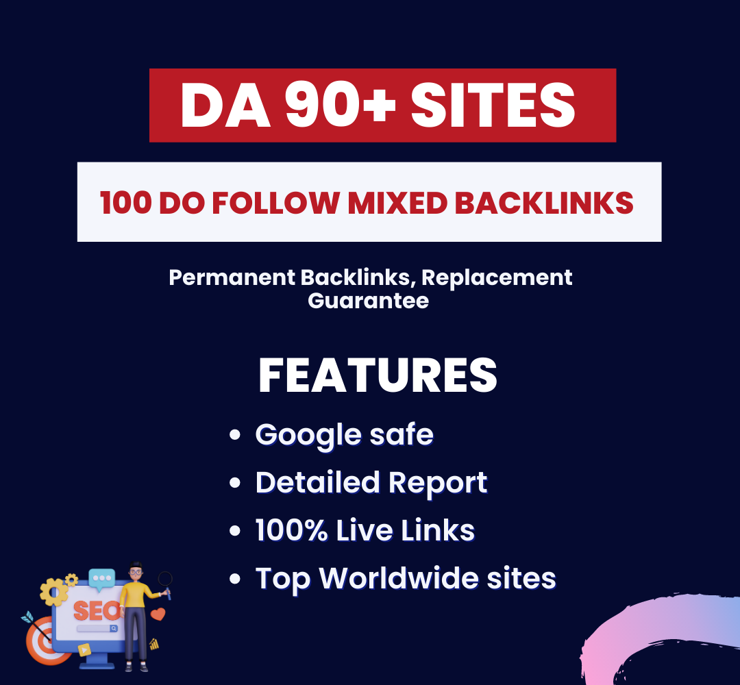 Buy Online 100 Contextual Mixed Backlinks on DA90+ Authority Sites